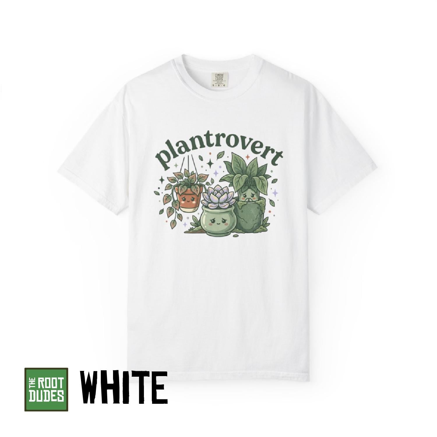 Plantrovert Succulent T-shirt | Potted Plant Illustration, Garment-Dyed Cotton Tee