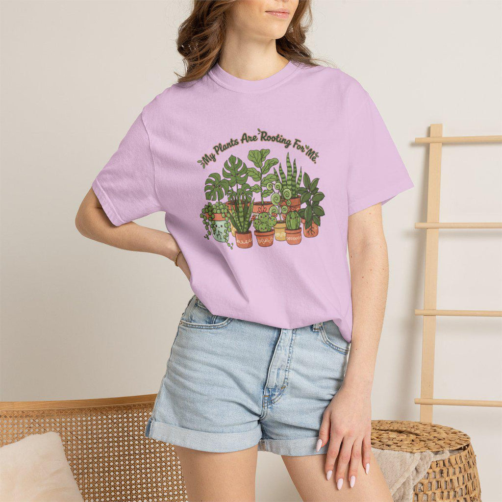 My Plants Are Rooting For Me T-shirt | Houseplant Illustration, Potted Plants Tee
