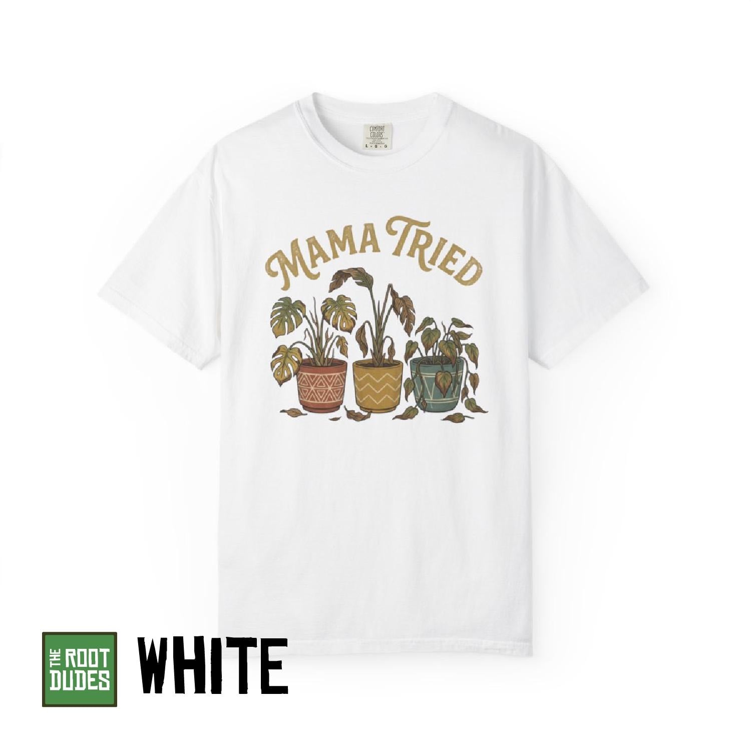 Mama Tried Plant Pots T-Shirt | Vintage Houseplant Graphic Tee