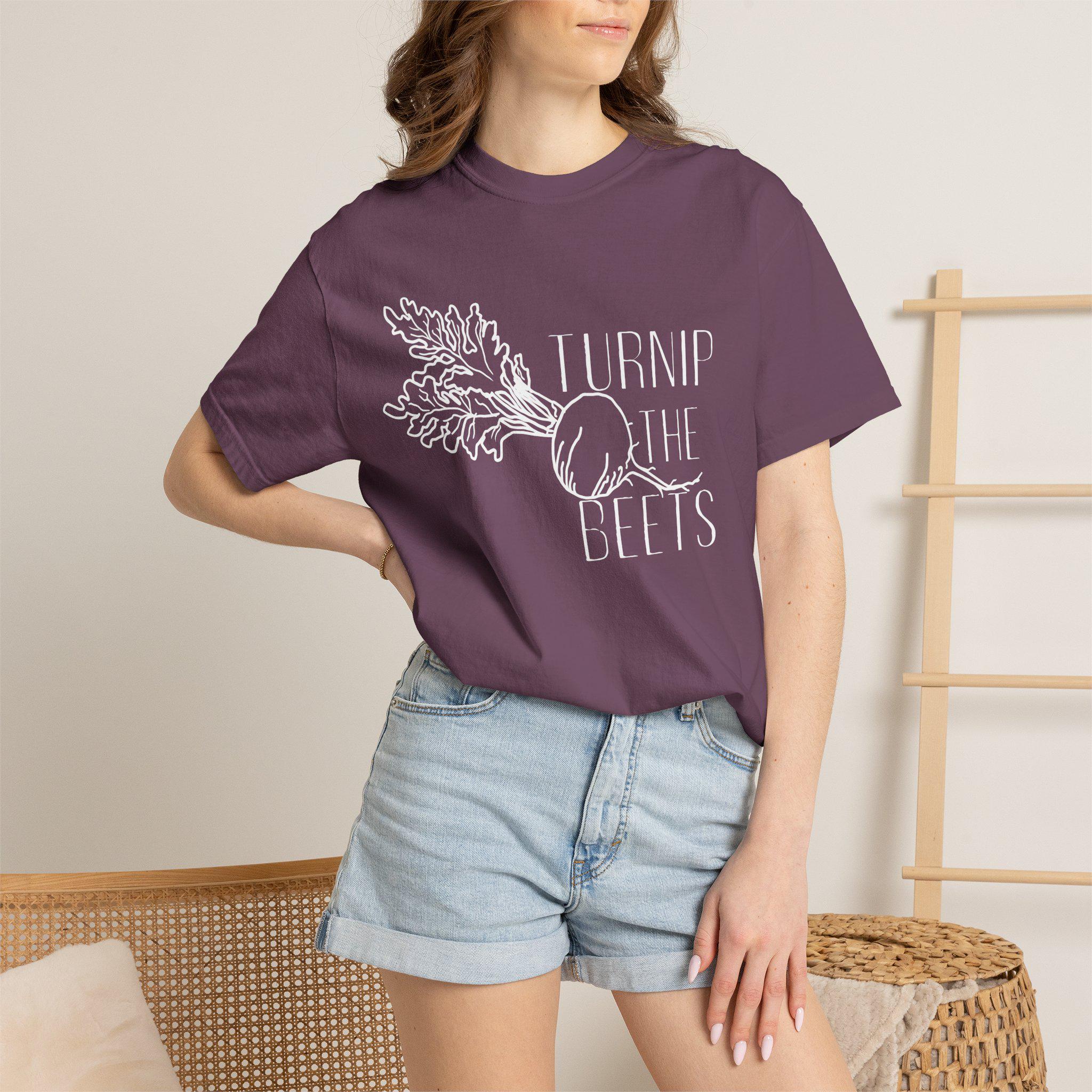 Turnip the Beets T-shirt | Retro Veggie Illustration, Music Pun