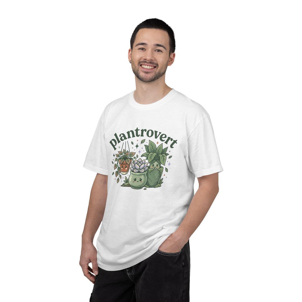 Plantrovert Succulent T-shirt | Potted Plant Illustration, Garment-Dyed Cotton Tee
