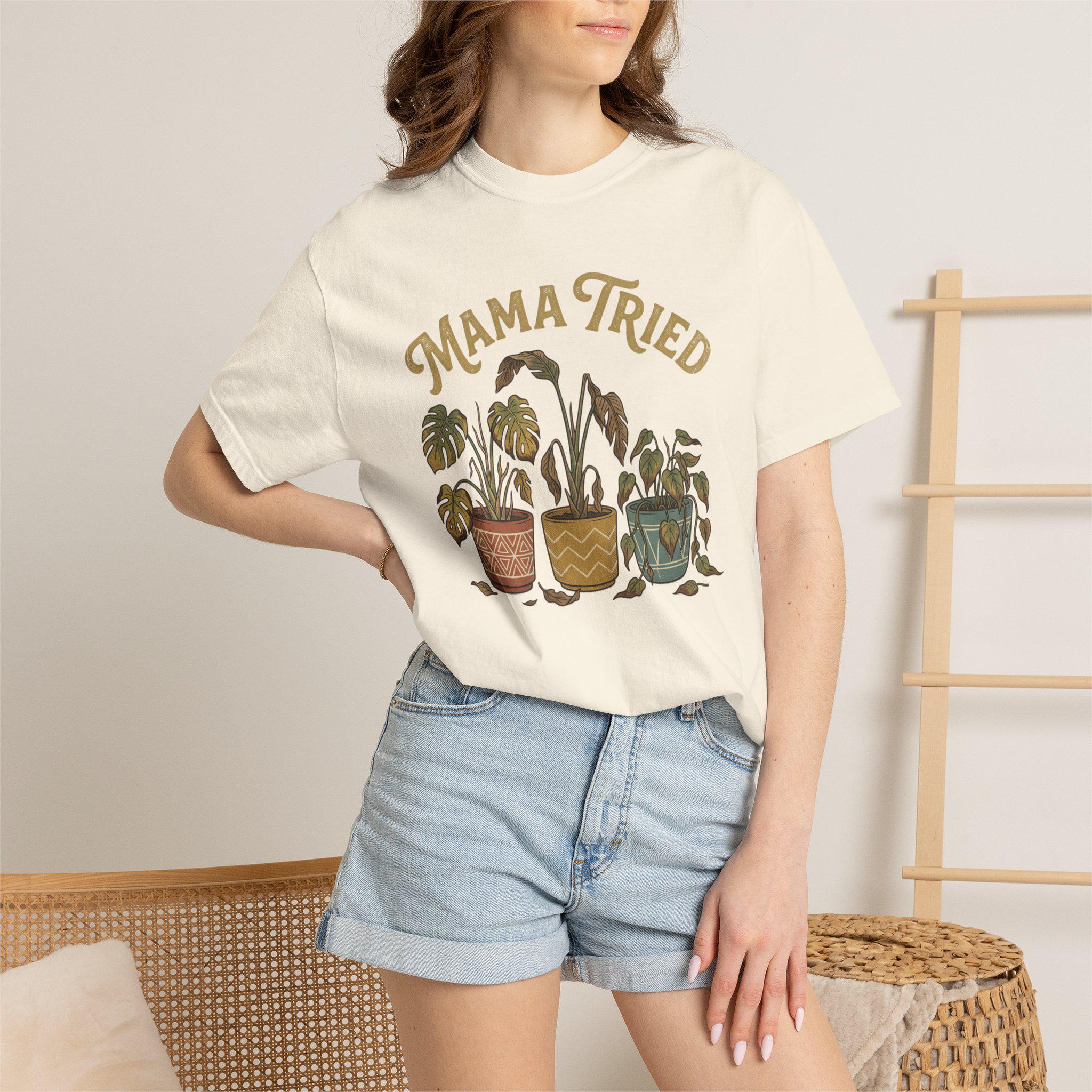 Mama Tried Plant Pots T-Shirt | Vintage Houseplant Graphic Tee
