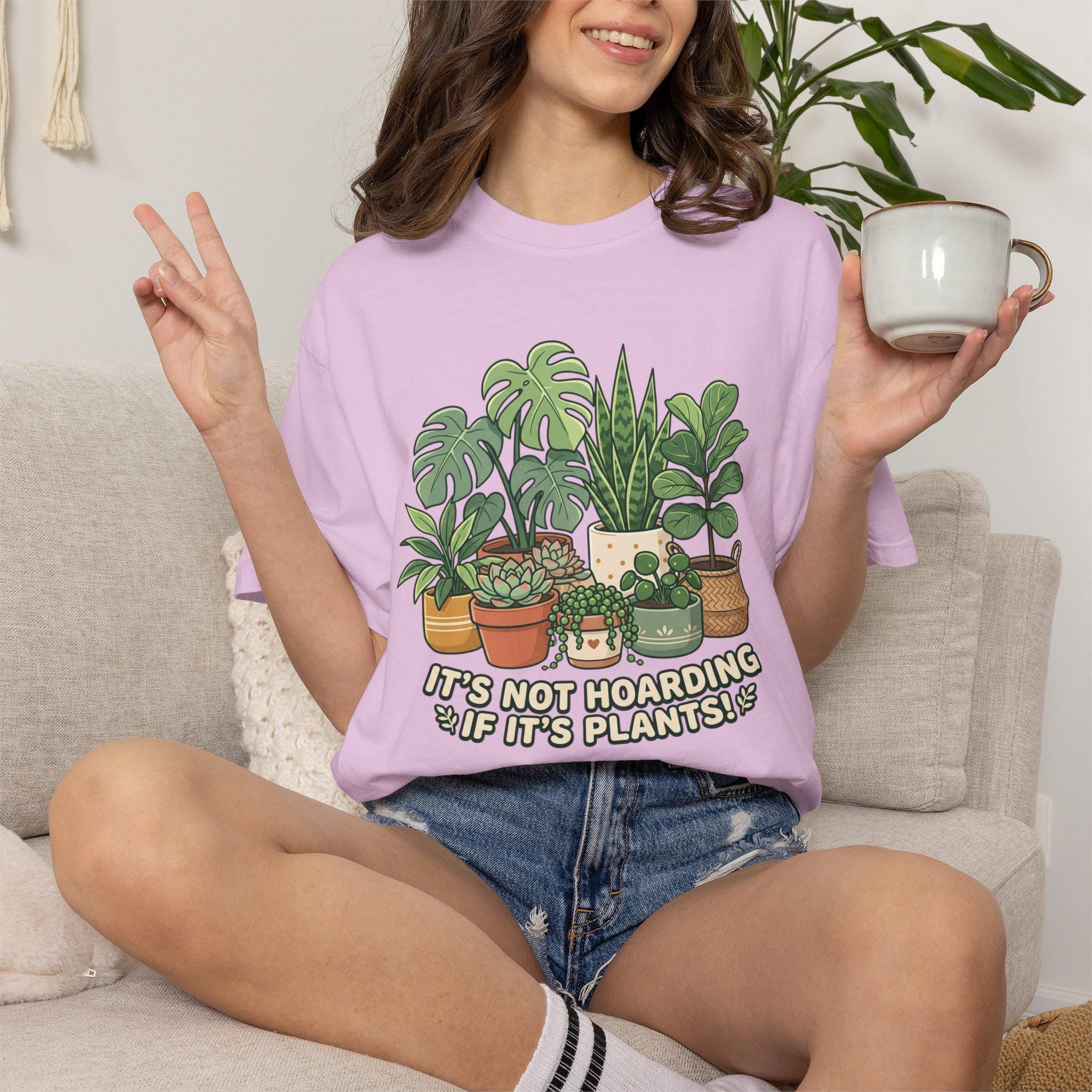 Its Not Hoarding If Its Plants T-shirt | Plant Lover Shirt Houseplant Illustration